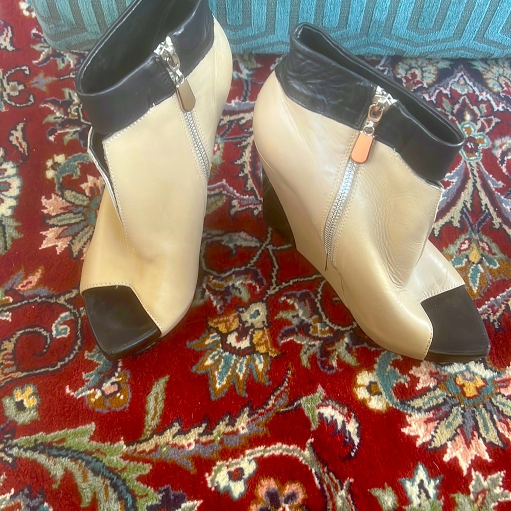 Celine wedge peep toe booties